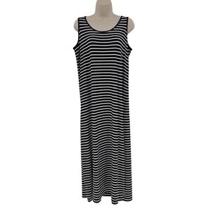 J Jill Maxi Dress SZ S Pima Cotton‎ Capsule Closet Minimalist Lagenlook Nautical